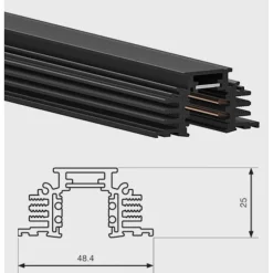 Aqform Szyna wpuszczana 48V 2 metry - szyna 48V do systemu Multitrack