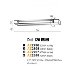 Azzardo Dali 120 kinkiet LED IP44