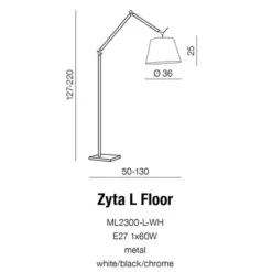 Azzardo Zyta L Floor Lampa Podłogowa Na Wysięgniku