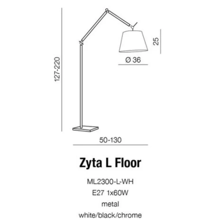 Azzardo Zyta L Floor Lampa Podłogowa Na Wysięgniku