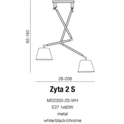 Azzardo Zyta 2S Lampa Sufitowa Na Wysięgniku