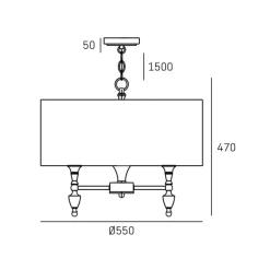 Cosmo Light Austin P05203BK-WH - lampa wisząca