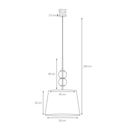 Kaspa Coco L - lampa wisząca, abażur z tkaniny