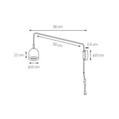 Kaspa Gaspar - kinkiet z przewodem