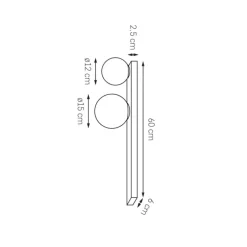 Kaspa Gigi listwa 2 - kinkiet z włącznikiem