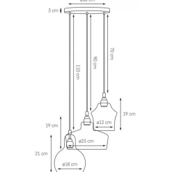 Kaspa Longis 3 lampa wisząca