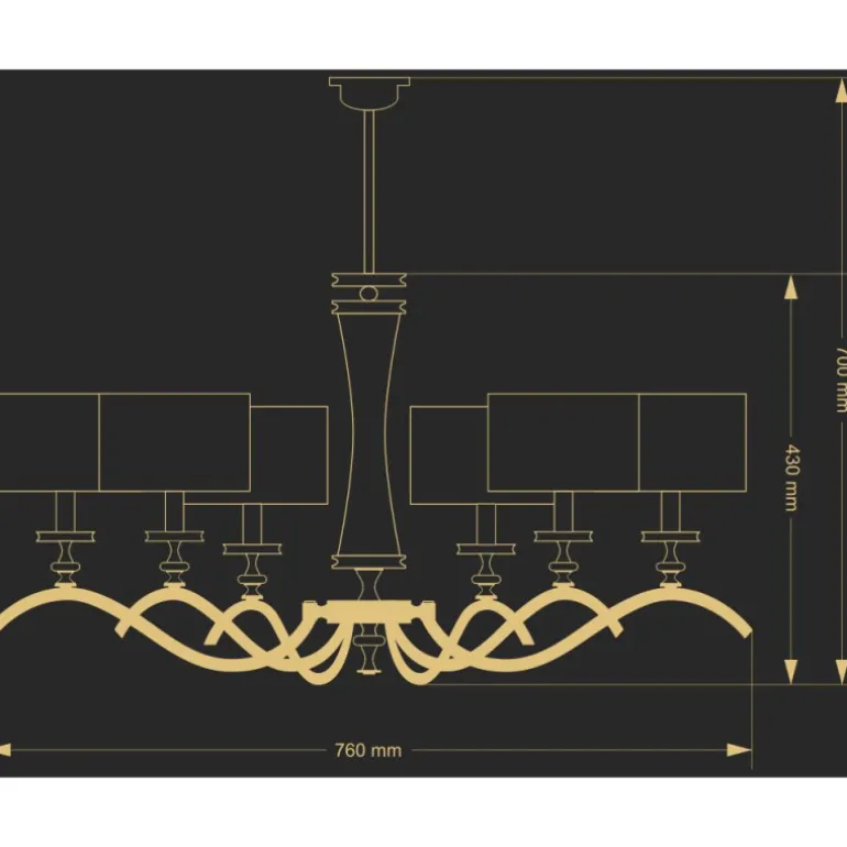Kutek Averno ZW 6 - żyrandol
