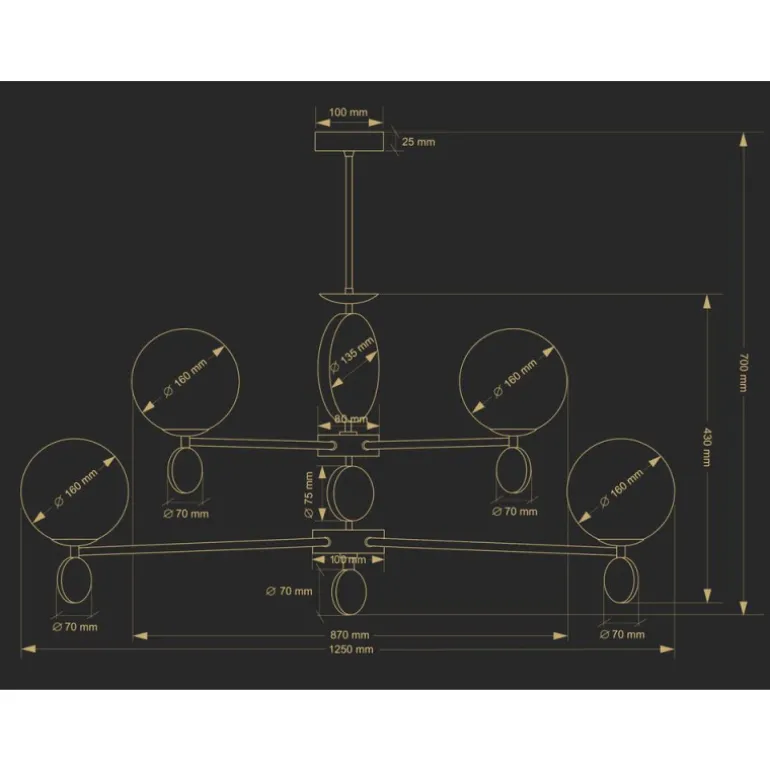 Kutek Dimaro ZWL 4 - lampa wisząca