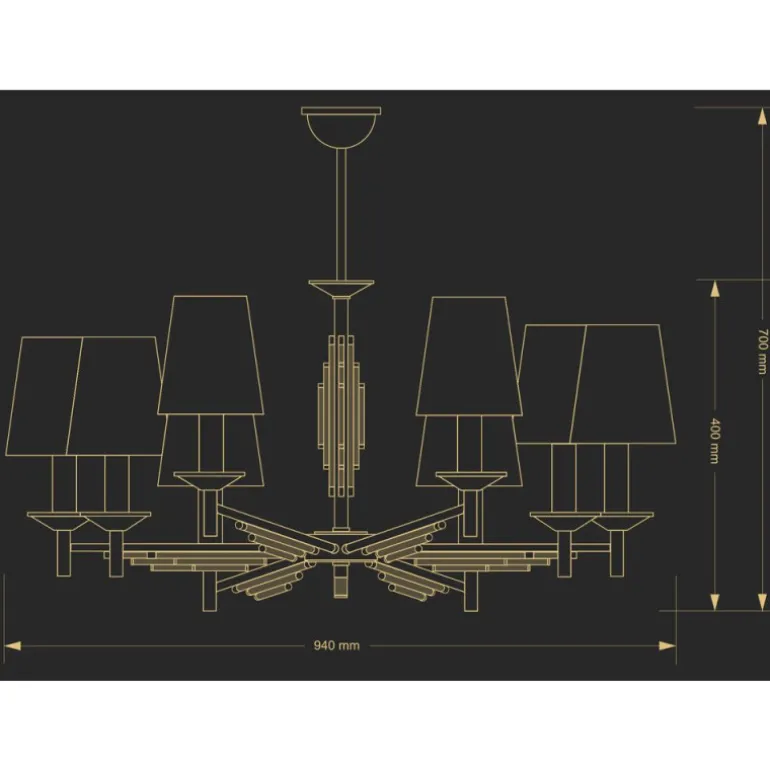 Kutek Felino ZW 8 - żyrandol