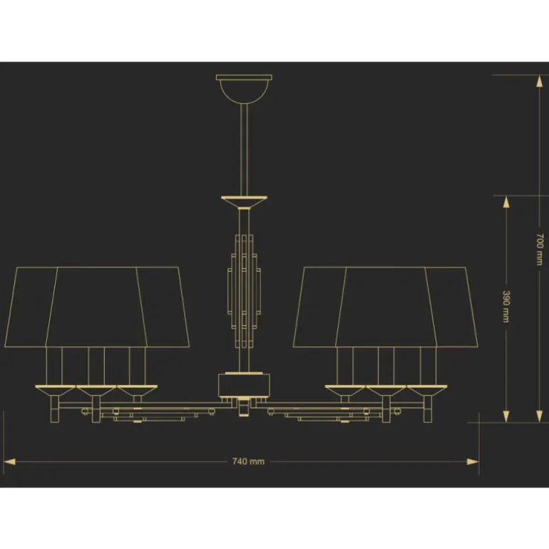 Kutek Felino ZW 6 - żyrandol