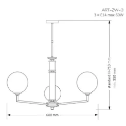 Kutek Mood Artu ZW 3 Glass - lampa wisząca nowoczesna