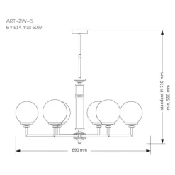 Kutek Mood Artu ZW 6 Glass - lampa wisząca nowoczesna