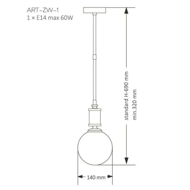 Kutek Mood Artu ZW 1 Glass - lampa wisząca nowoczesna