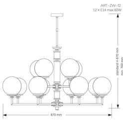 Kutek Mood Artu ZW 12 Glass - lampa wisząca nowoczesna