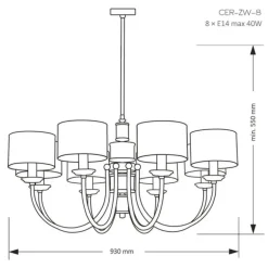 Kutek Mood Cero 8 - żyrandol elegancki