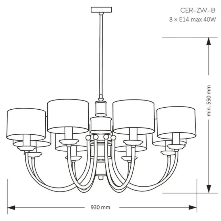 Kutek Mood Cero 8 - żyrandol elegancki