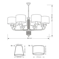Kutek Mood Verde ZW-8 - Elegancki Żyrandol