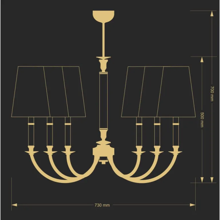 Kutek Napoli ZW 6 - żyrandol