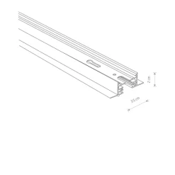 Profile recessed track 2 meters 9015