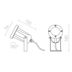 Redlux Heavy Duty - lampa zewnętrzna stojąca IP65