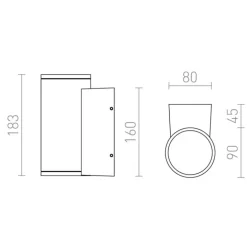 Redlux Mizzi I - kinkiet zewnętrzny IP54