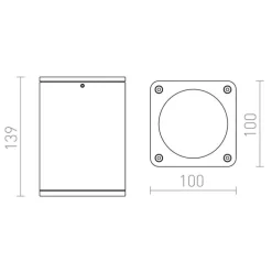 Redlux Mizzi PL SQ - lampa zewnętrzna sufitowa IP54