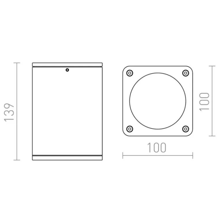 Redlux Mizzi PL SQ - lampa zewnętrzna sufitowa IP54