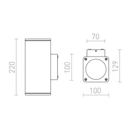 Redlux Mizzi SQ II - kinkiet zewnętrzny IP54