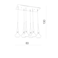 Tasos 6 white wisząca - Azzardo